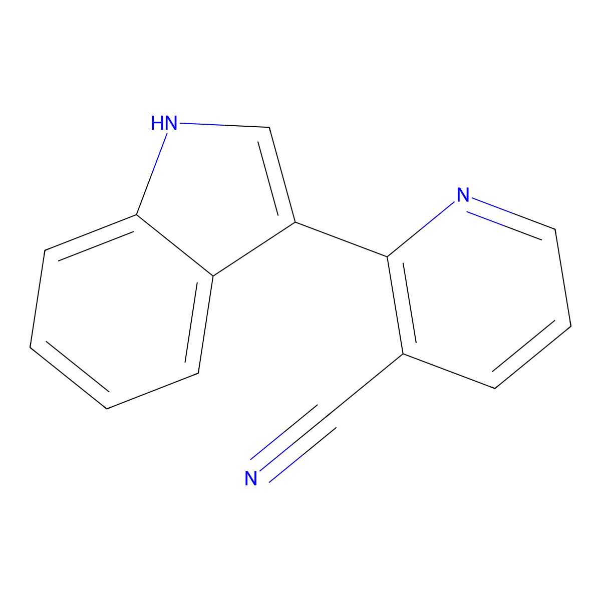 2-(1H-Indol-3-yl)-nicotinonitrile molecular structure, CAS 3191-30-8