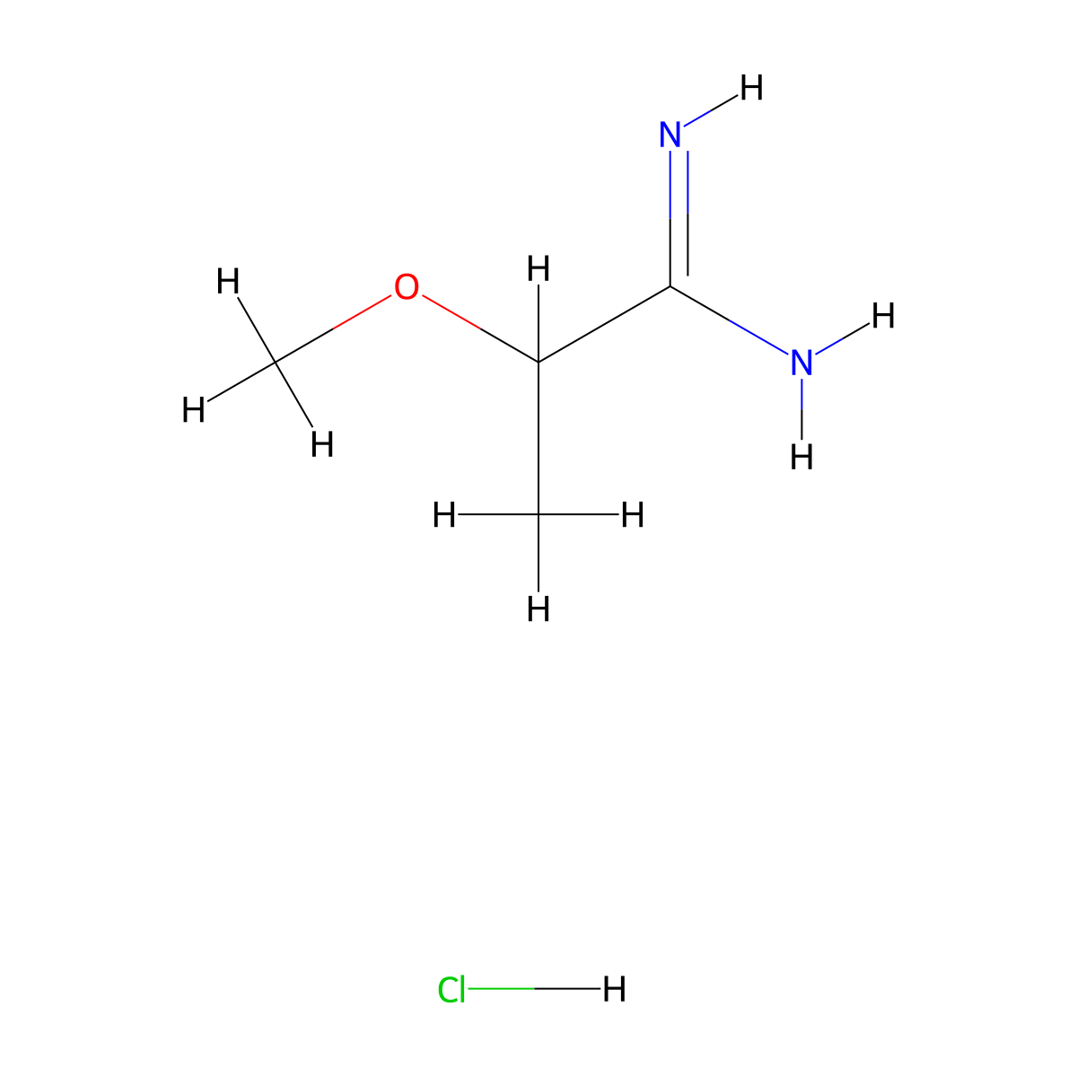 2-Methoxypropanimidamide hydrochloride molecular structure, CAS 3191-79-5
