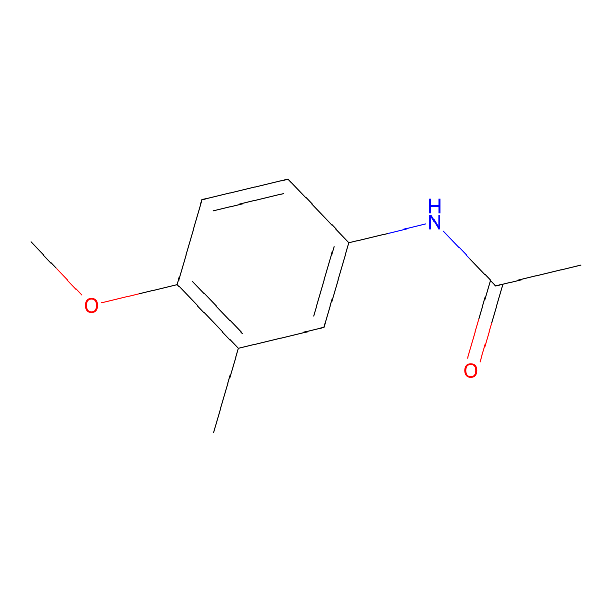 N-(4-methoxy-3-methylphenyl)acetamide molecular structure, CAS 31910-25-5