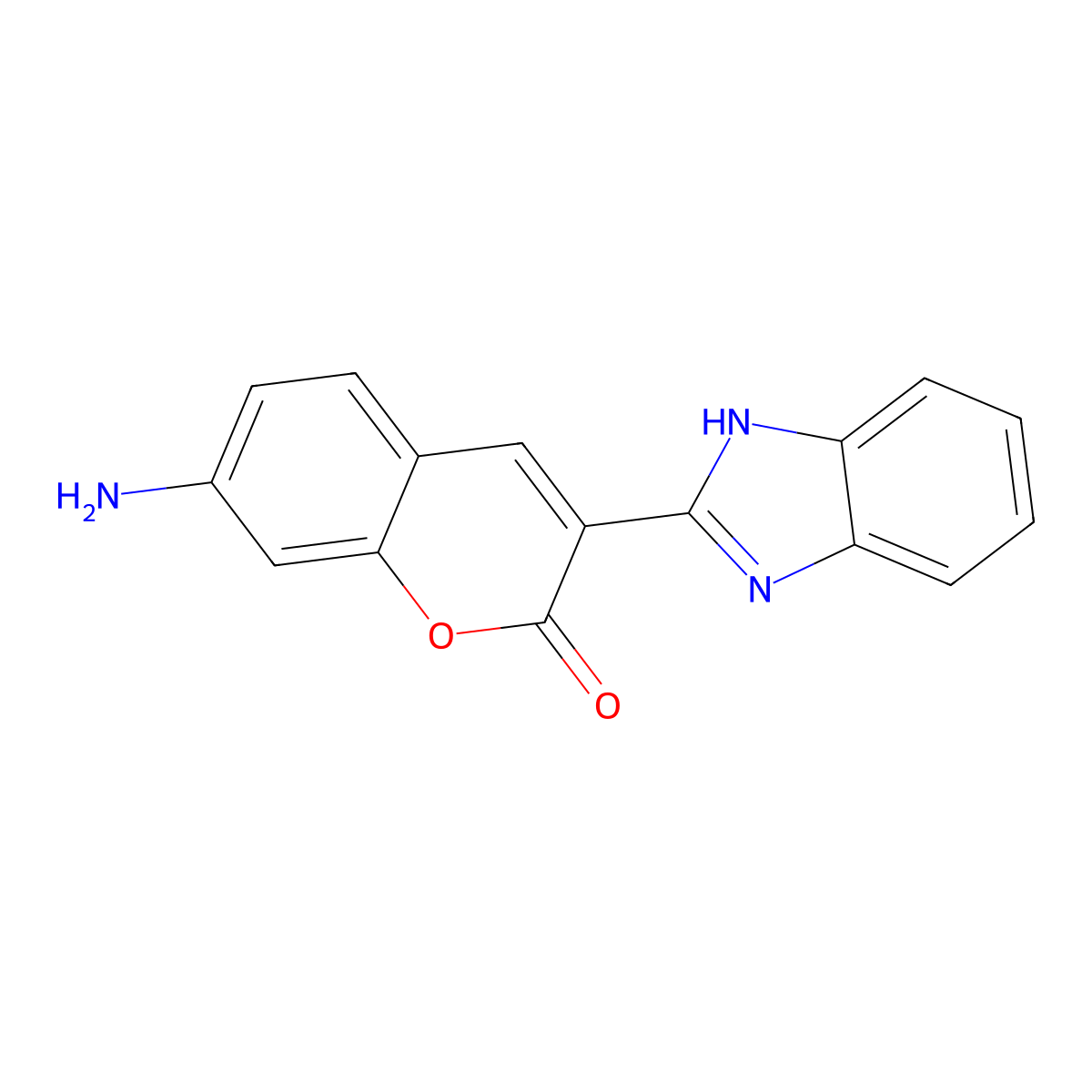 7-Amino-3-(1H-benzimidazol-2-yl)-2H-chromen-2-one molecular structure, CAS 31911-20-3