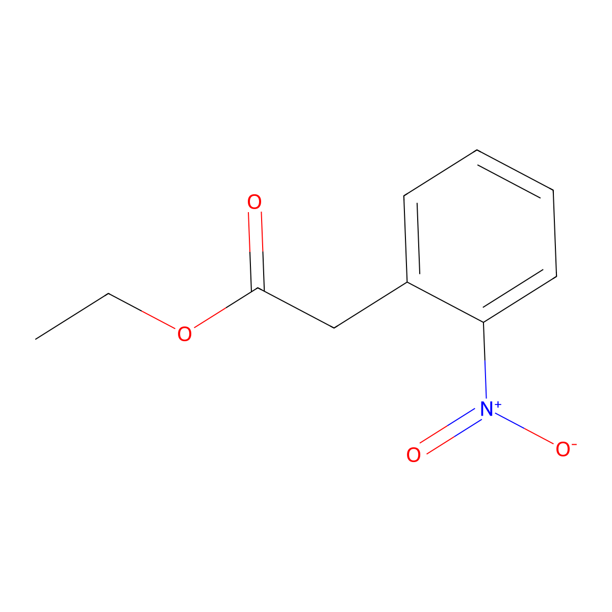 Ethyl 2-nitrophenylacetate molecular structure, CAS 31912-02-4