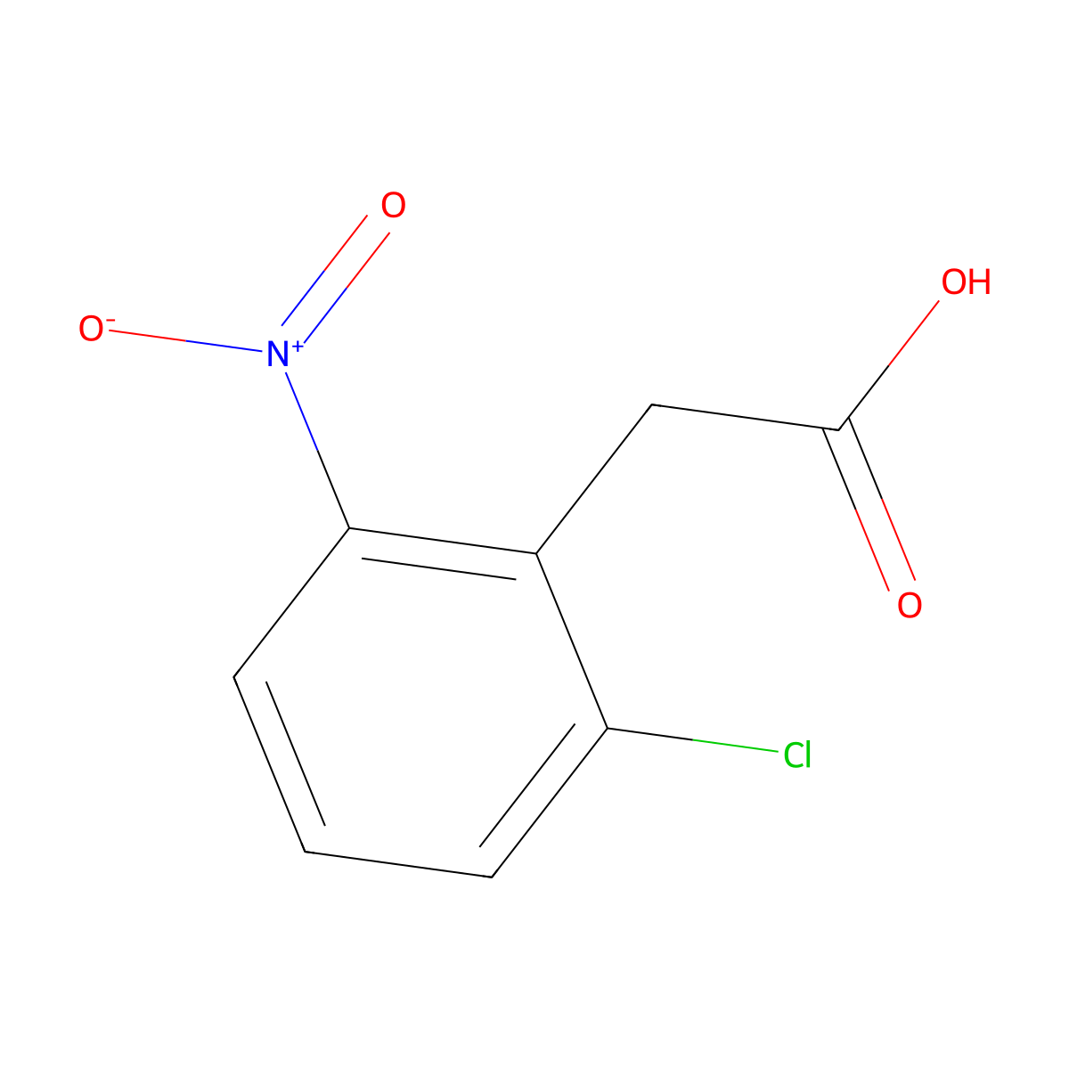 (2-Chloro-6-nitrophenyl)acetic acid molecular structure, CAS 31912-08-0
