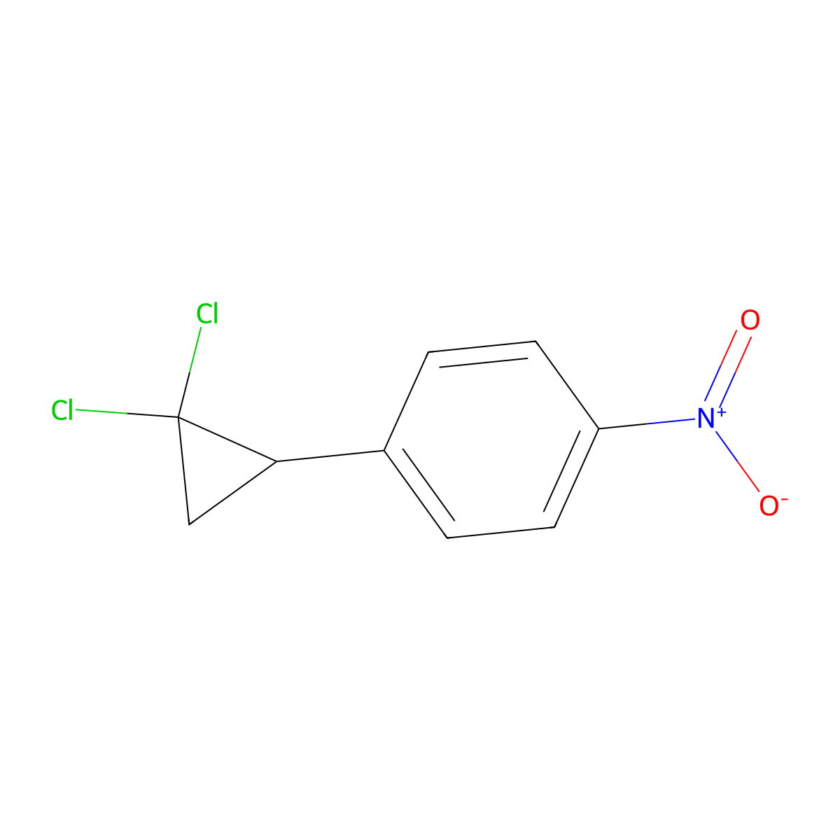 1-(2,2-Dichlorocyclopropyl)-4-nitrobenzene molecular structure, CAS 31913-36-7