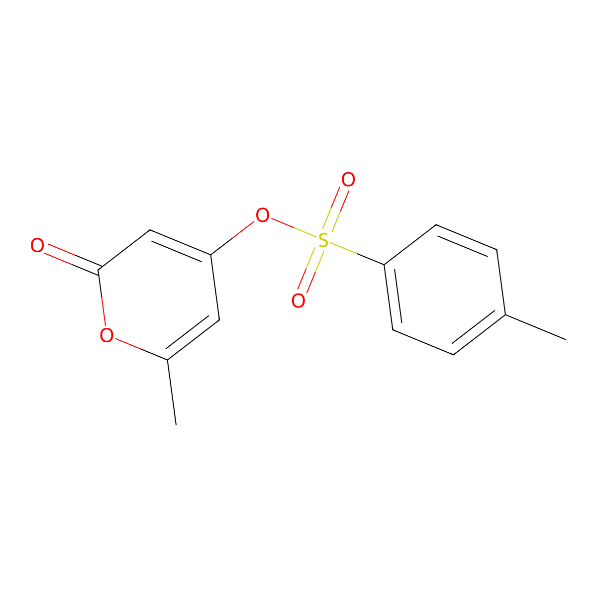 6-Methyl-2-oxo-2H-pyran-4-yl 4-methylbenzene-1-sulfonate molecular structure, CAS 31913-41-4