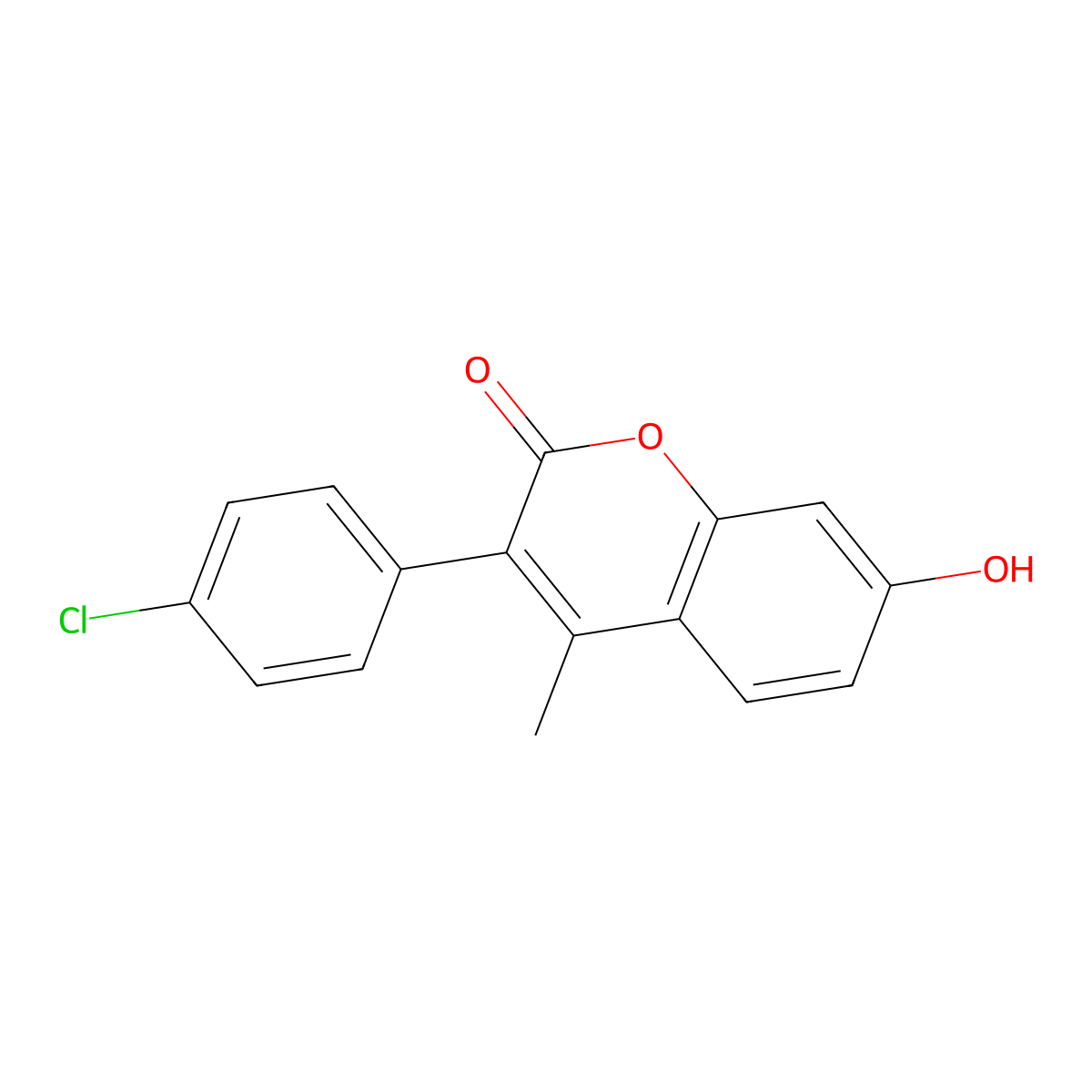 3-(4-Chlorophenyl)-7-hydroxy-4-methyl-2H-1-benzopyran-2-one molecular structure, CAS 31913-52-7