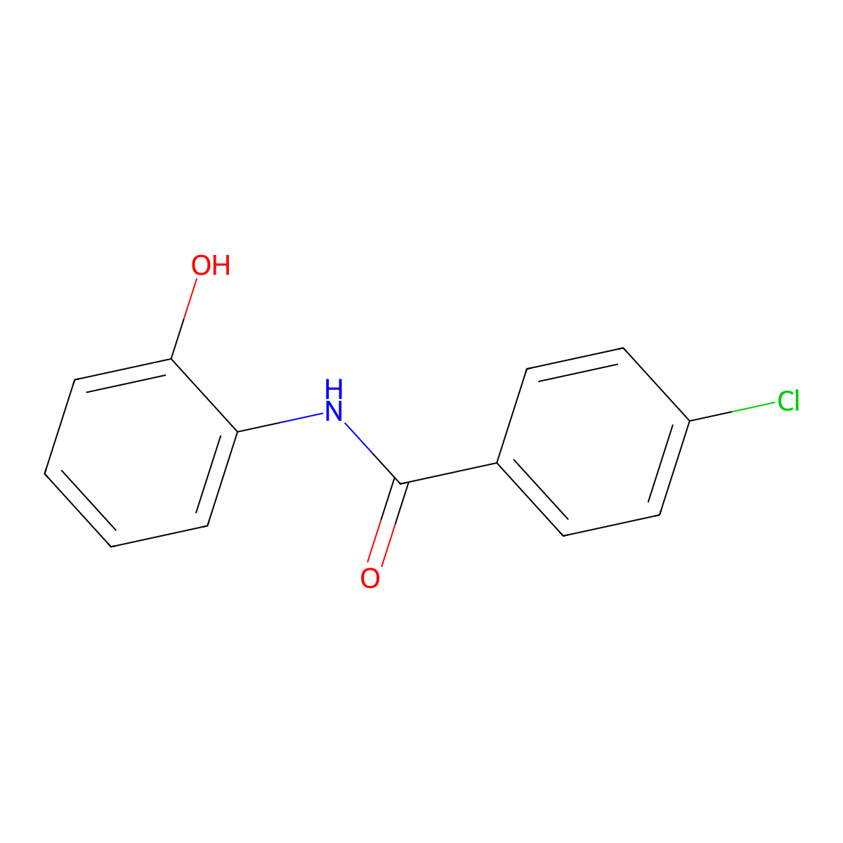 4-chloro-N-(2-hydroxyphenyl)benzamide molecular structure, CAS 31913-75-4