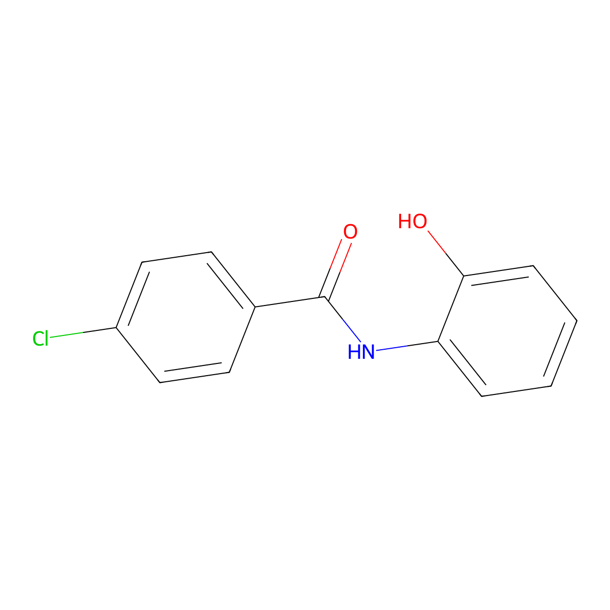 4-chloro-N-(2-hydroxyphenyl)benzamide molecular structure, CAS 31913-75-4