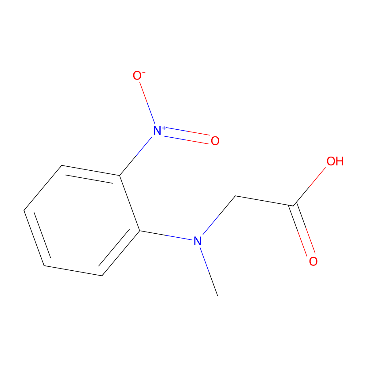 N-Methyl-N-(2-nitrophenyl)glycine molecular structure, CAS 31918-24-8