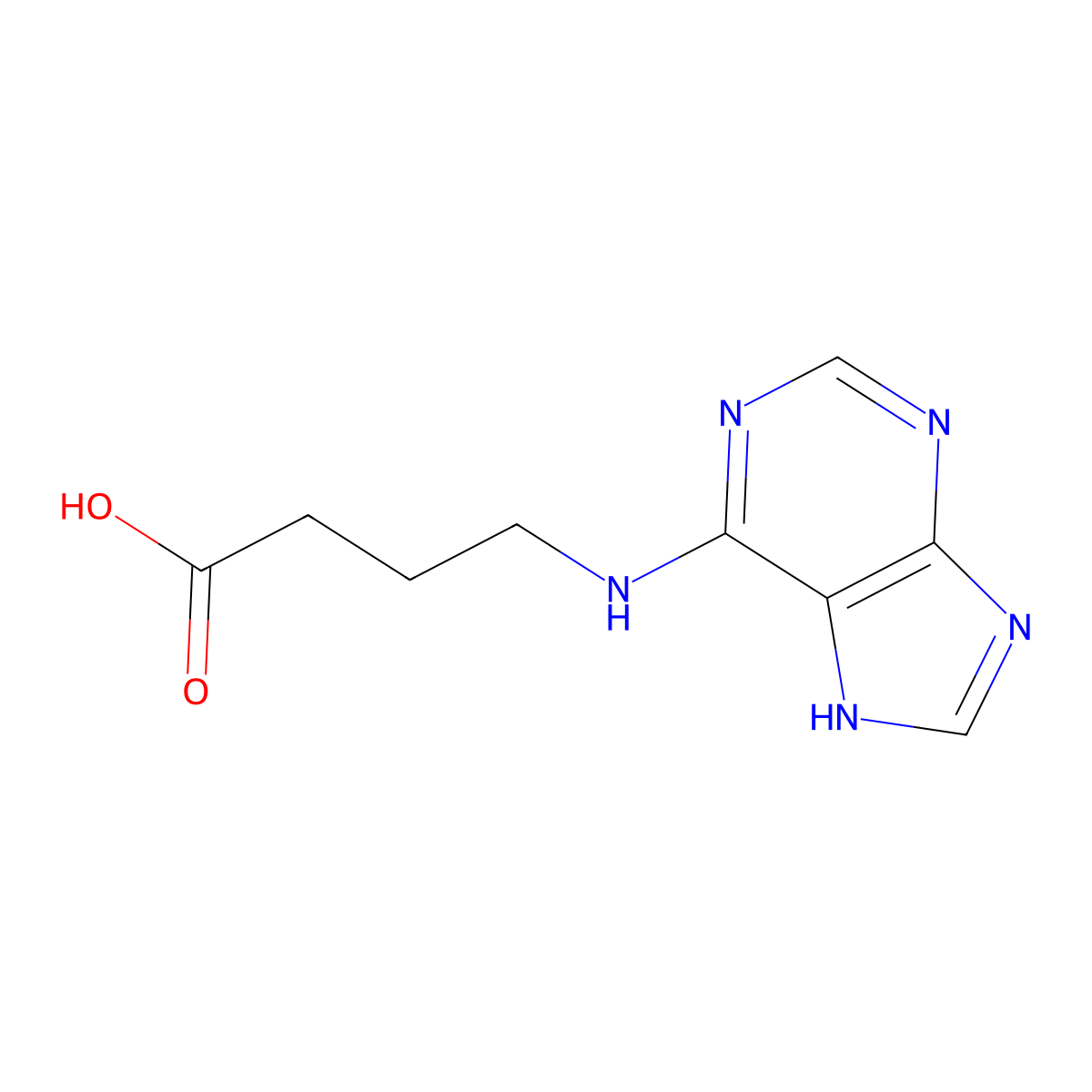 4-(9H-purin-6-ylamino)butanoic acid molecular structure, CAS 31918-48-6