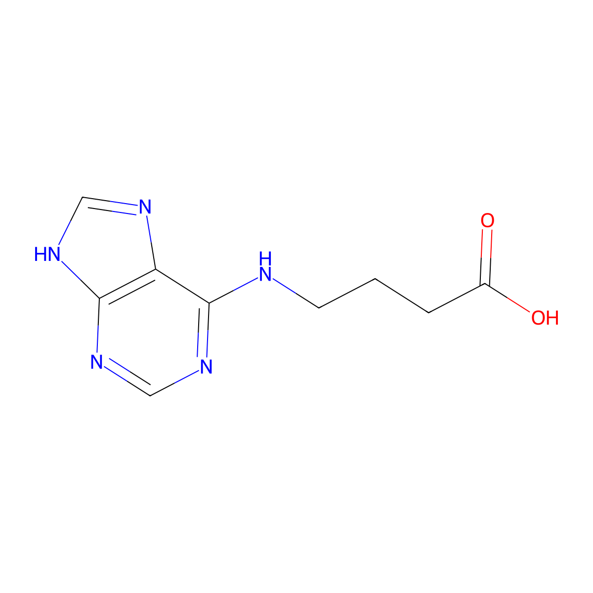 4-(9H-purin-6-ylamino)butanoic acid molecular structure, CAS 31918-48-6