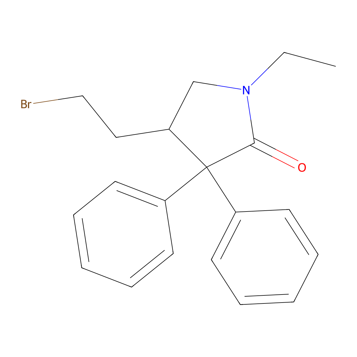 4-(2-Bromo-ethyl)-1-ethyl-3,3-diphenyl-pyrrolidin-2-one molecular structure, CAS 3192-92-5