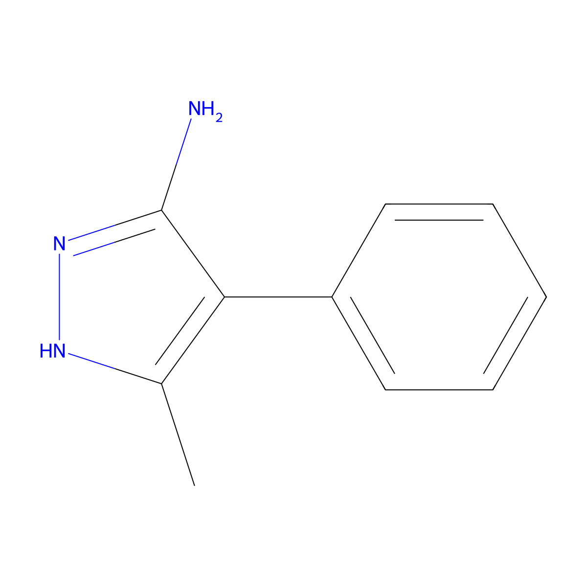 5-Amino-3-methyl-4-phenylpyrazole molecular structure, CAS 31924-81-9