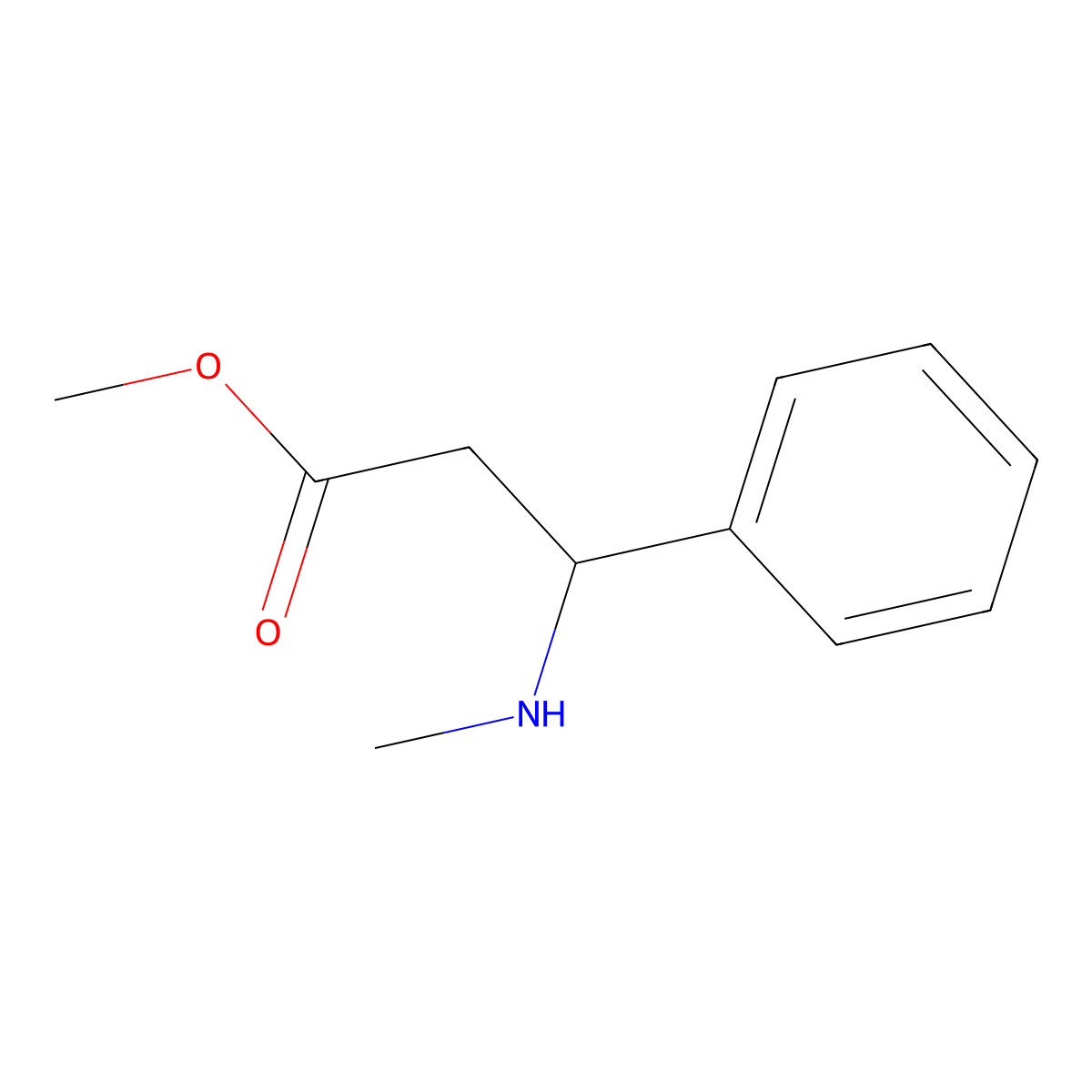 Methyl-3-methylamino-3-phenylpropionate molecular structure, CAS 31925-48-1