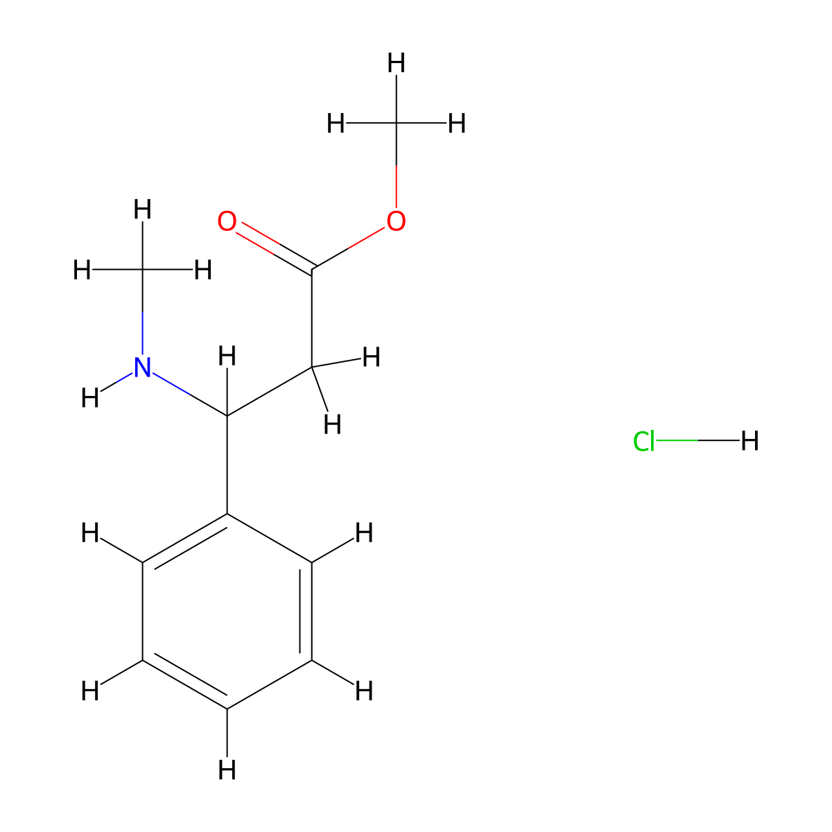 Methyl 3-(methylamino)-3-phenylpropanoate hydrochloride molecular structure, CAS 31925-49-2