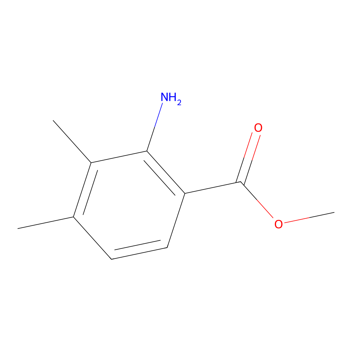 Methyl 2-amino-3,4-dimethylbenzoate molecular structure, CAS 31928-20-8