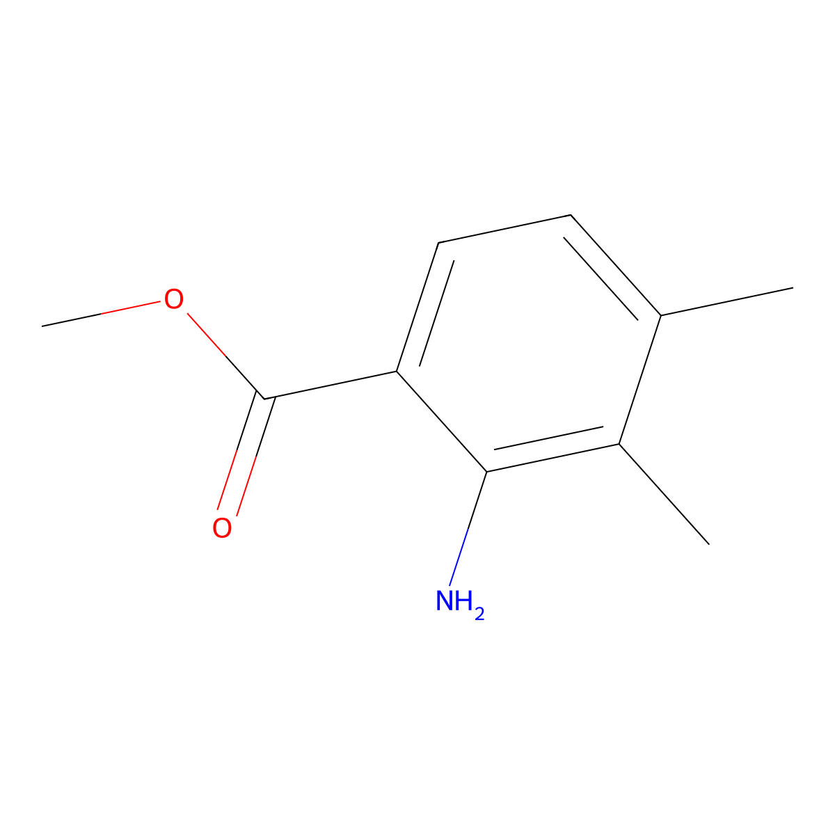 Methyl 2-amino-3,4-dimethylbenzoate molecular structure, CAS 31928-20-8