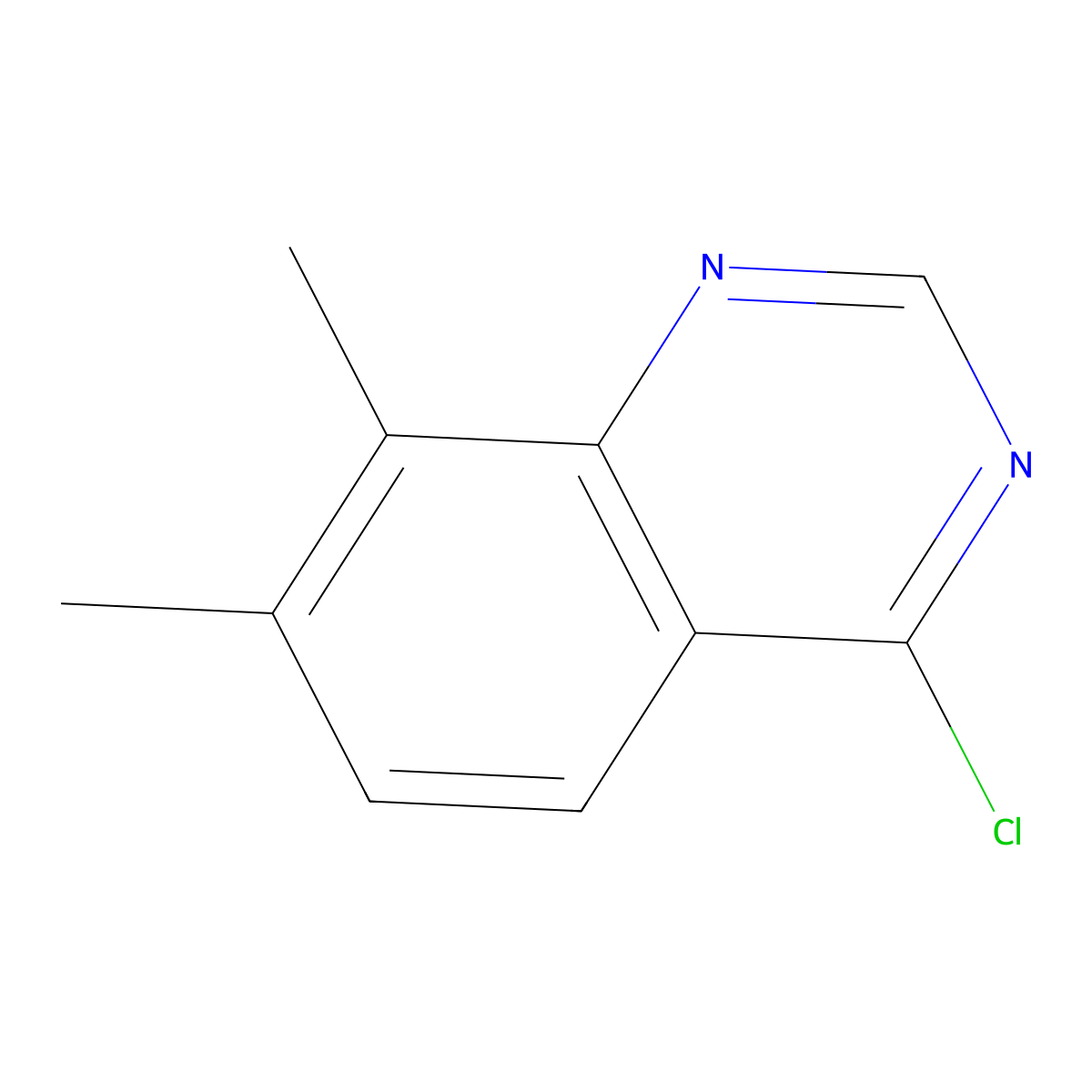 4-Chloro-7,8-dimethylquinazoline molecular structure, CAS 31928-22-0