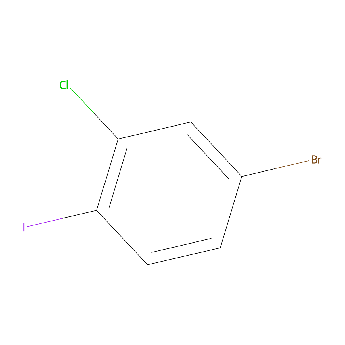 4-Bromo-2-chloro-1-iodobenzene molecular structure, CAS 31928-47-9