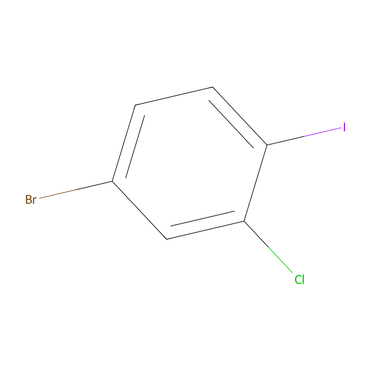 4-Bromo-2-chloro-1-iodobenzene molecular structure, CAS 31928-47-9