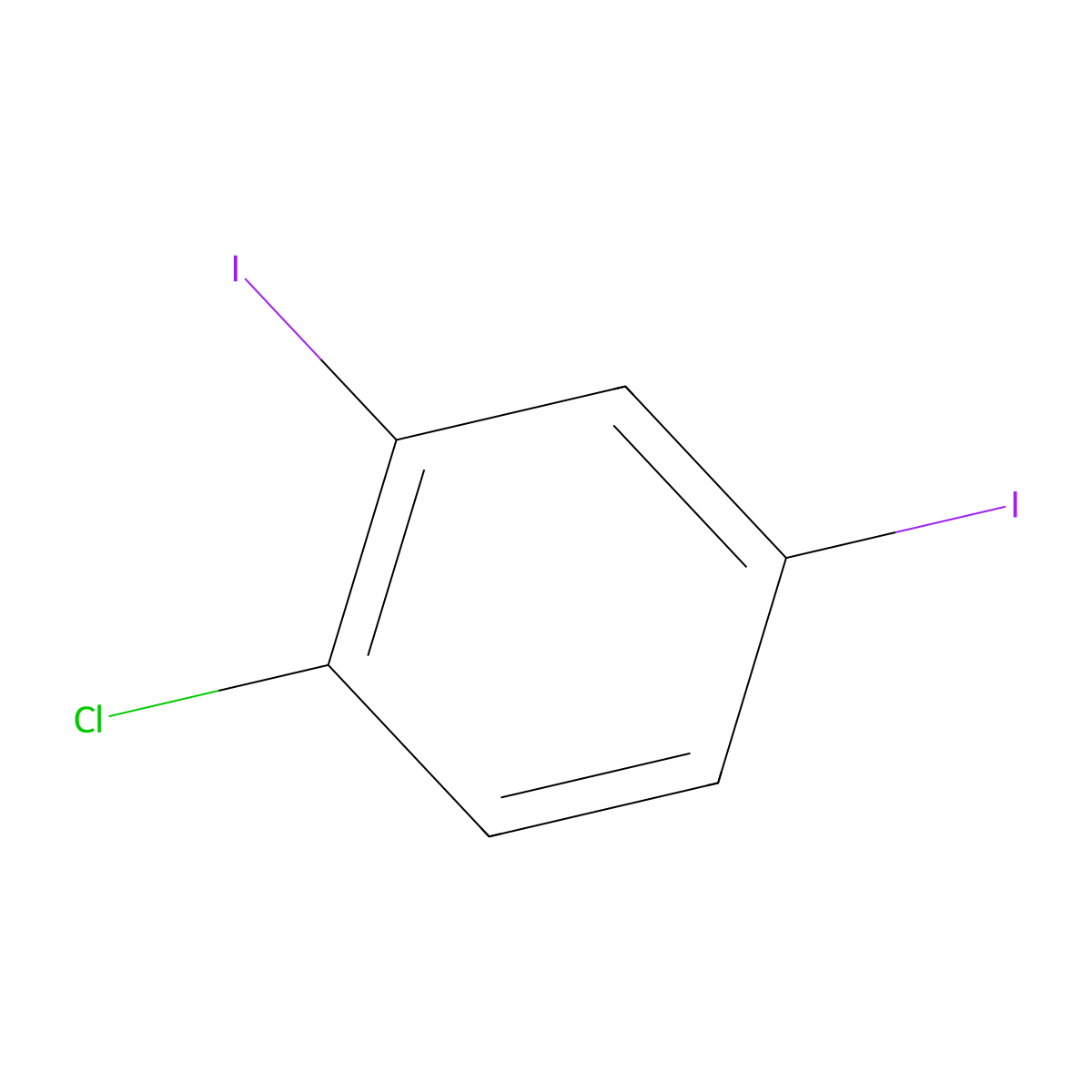 1-Chloro-2,4-diiodobenzene molecular structure, CAS 31928-48-0