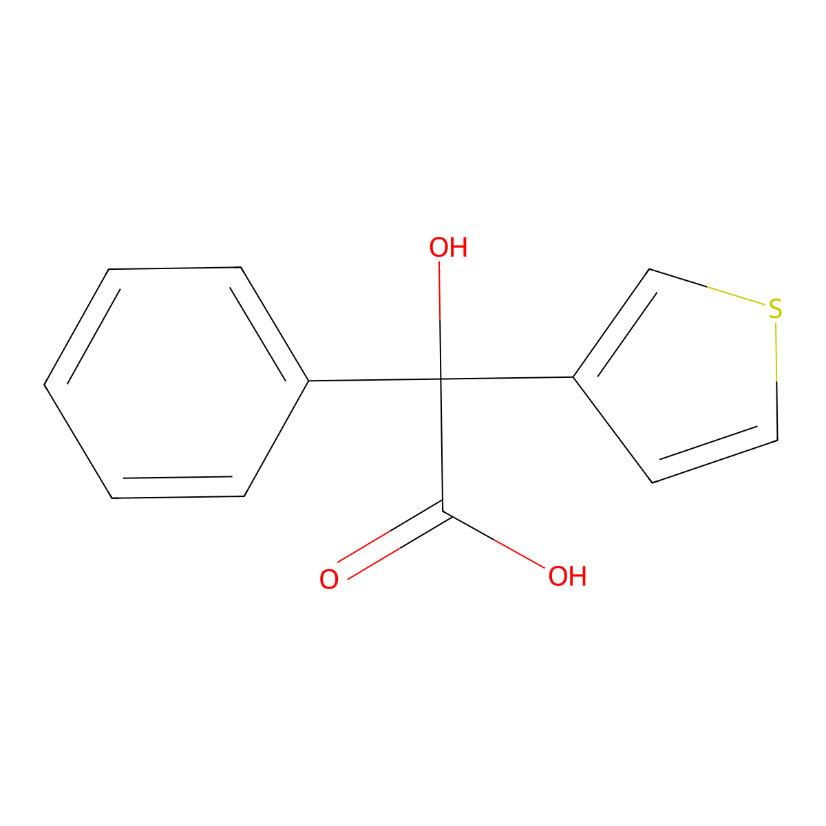 Hydroxy(phenyl)3-thienylacetic acid molecular structure, CAS 3193-25-7