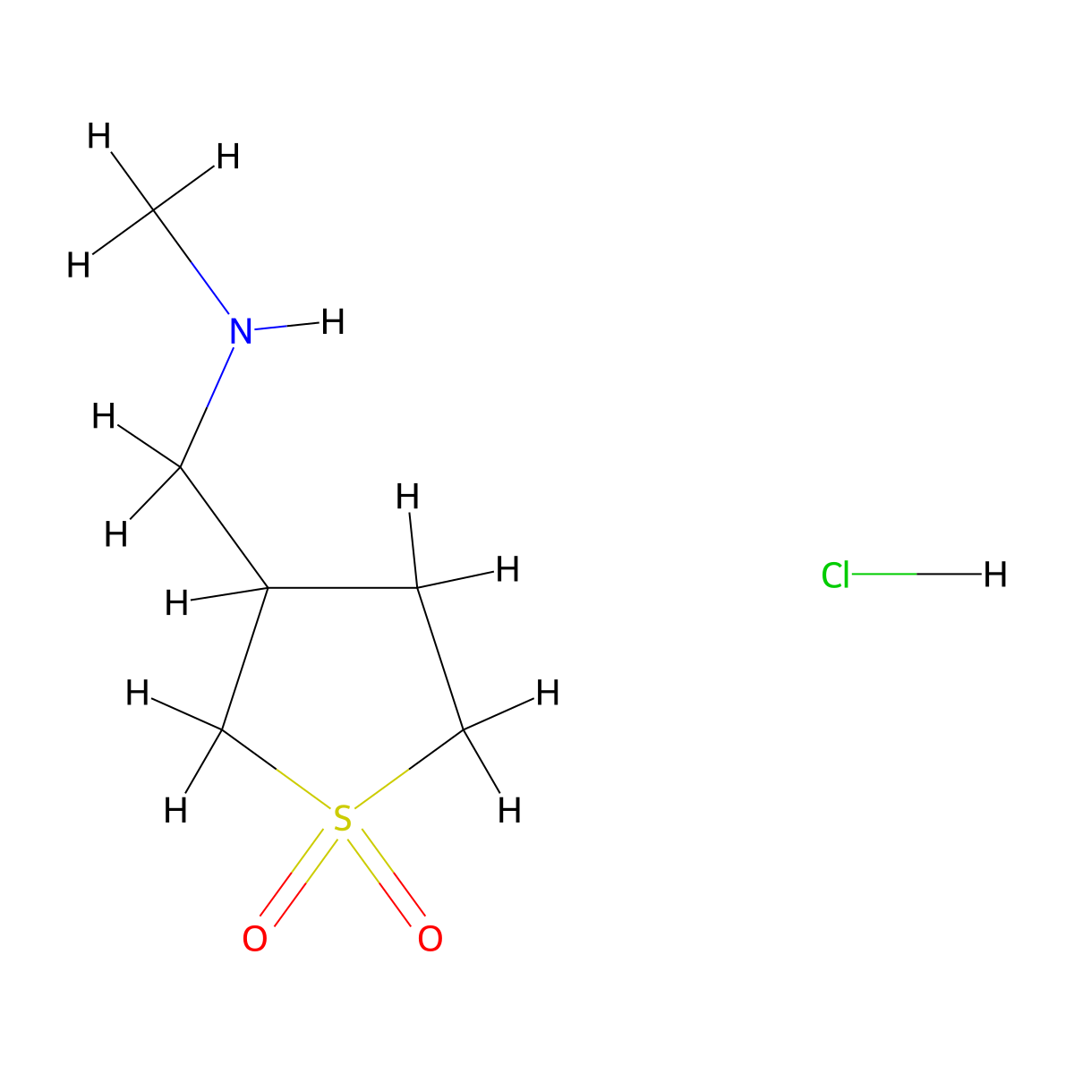 3-[(Methylamino)methyl]-1lambda6-thiolane-1,1-dione hydrochloride molecular structure, CAS 3193-52-0