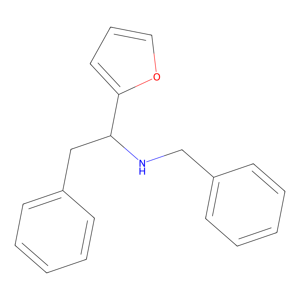 N-benzyl-1-(furan-2-yl)-2-phenylethanamine molecular structure, CAS 3193-61-1