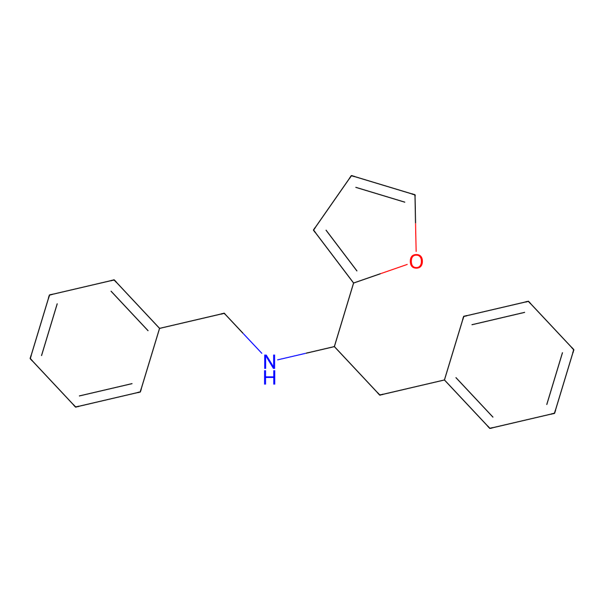 N-benzyl-1-(furan-2-yl)-2-phenylethanamine molecular structure, CAS 3193-61-1
