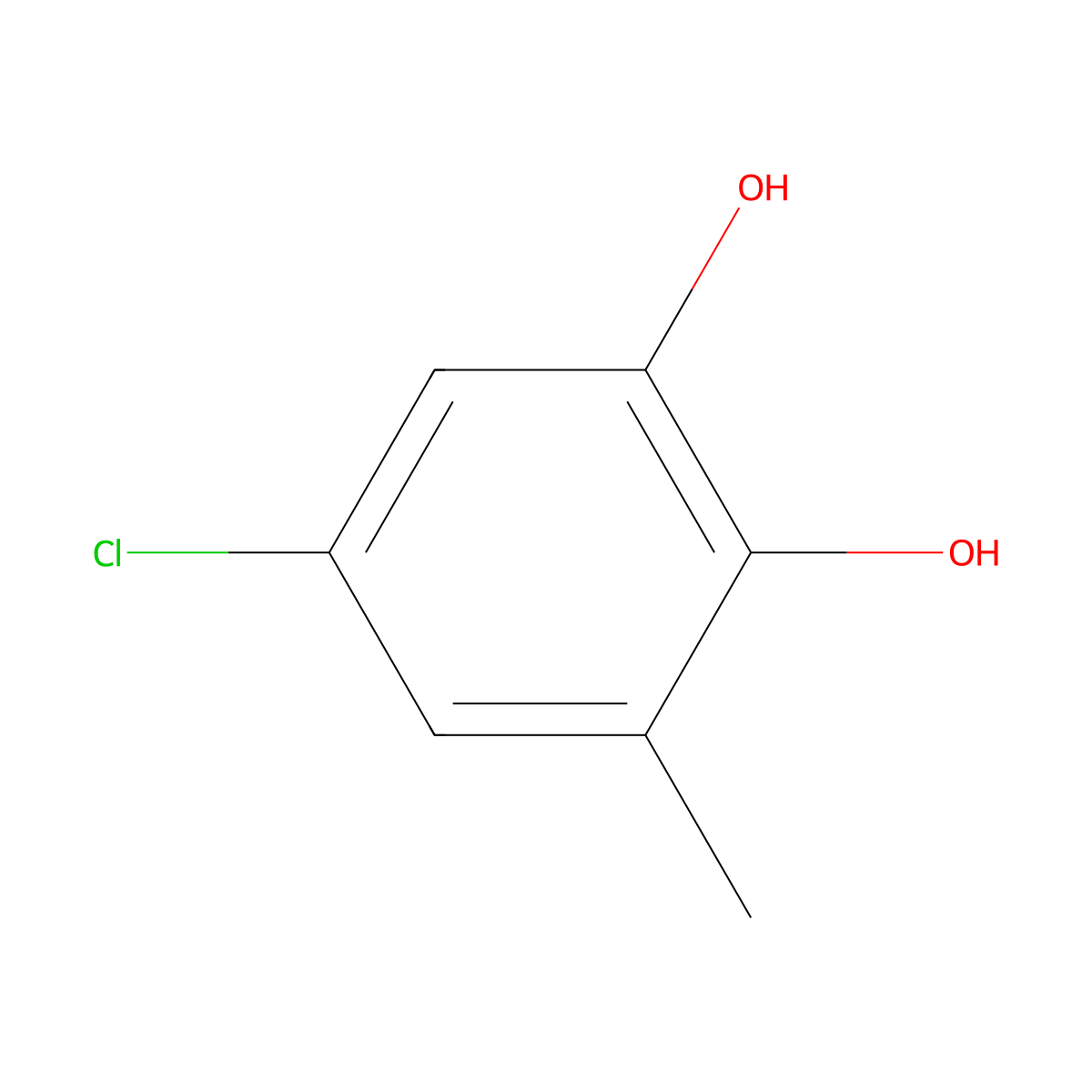 5-Chloro-3-methyl-1,2-benzenediol molecular structure, CAS 31934-88-0