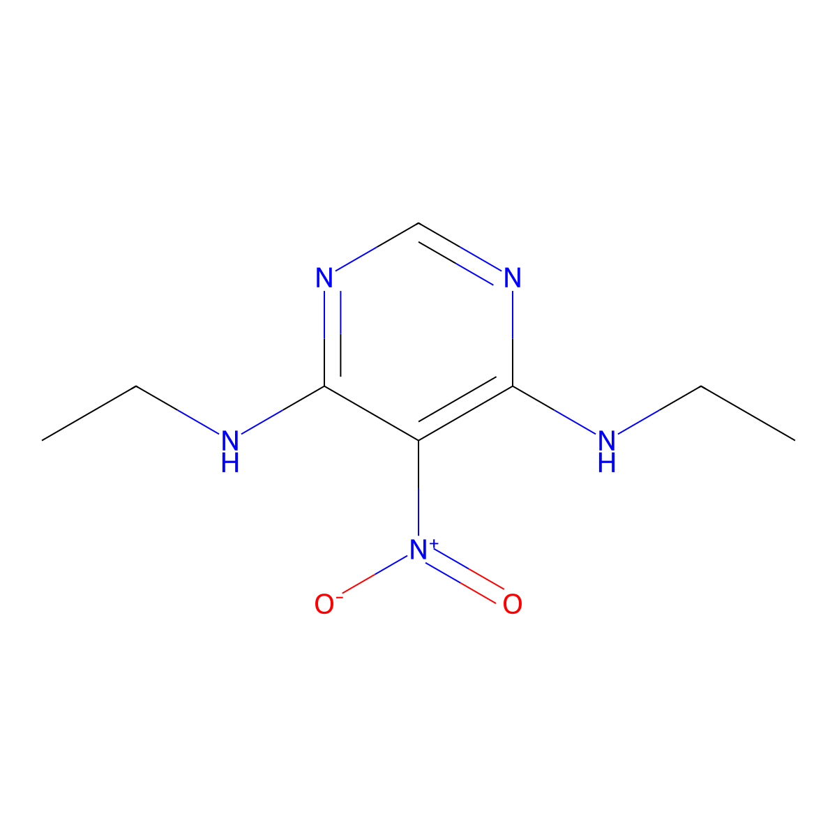 N4,N6-Diethyl-5-nitropyrimidine-4,6-diamine molecular structure, CAS 31937-10-7