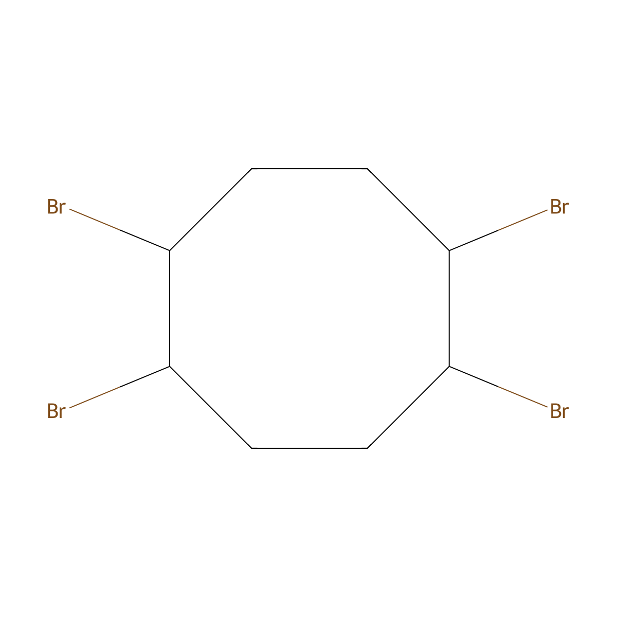 1,2,5,6-Tetrabromocyclooctane molecular structure, CAS 3194-57-8