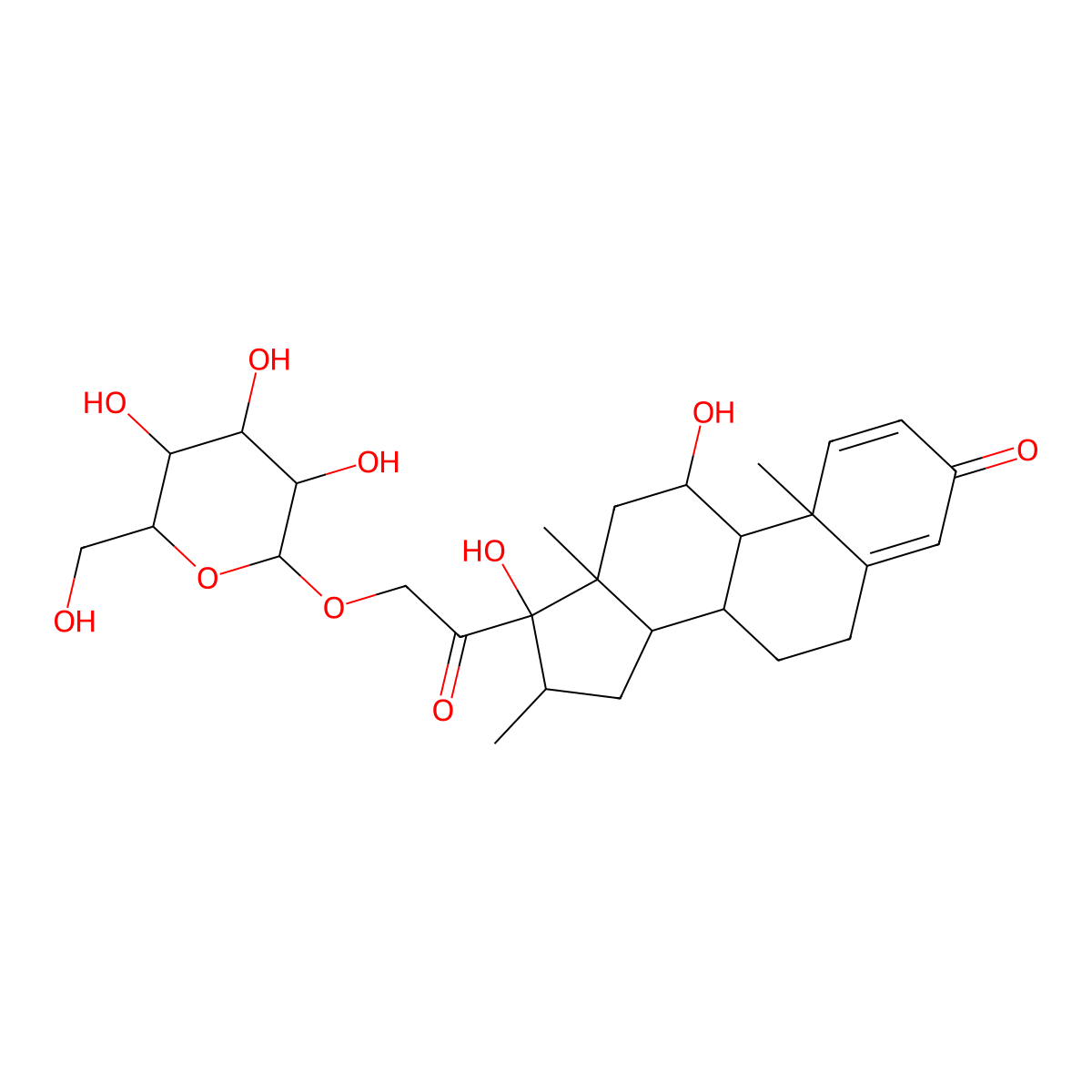 11,17-dihydroxy-10,13,16-trimethyl-17-[2-[3,4,5-trihydroxy-6-(hydroxymethyl)oxan-2-yl]oxyacetyl]-7,8,9,11,12,14,15,16-octahydro-6H-cyclopenta[a]phenanthren-3-one molecular structure, CAS 319426-57-8