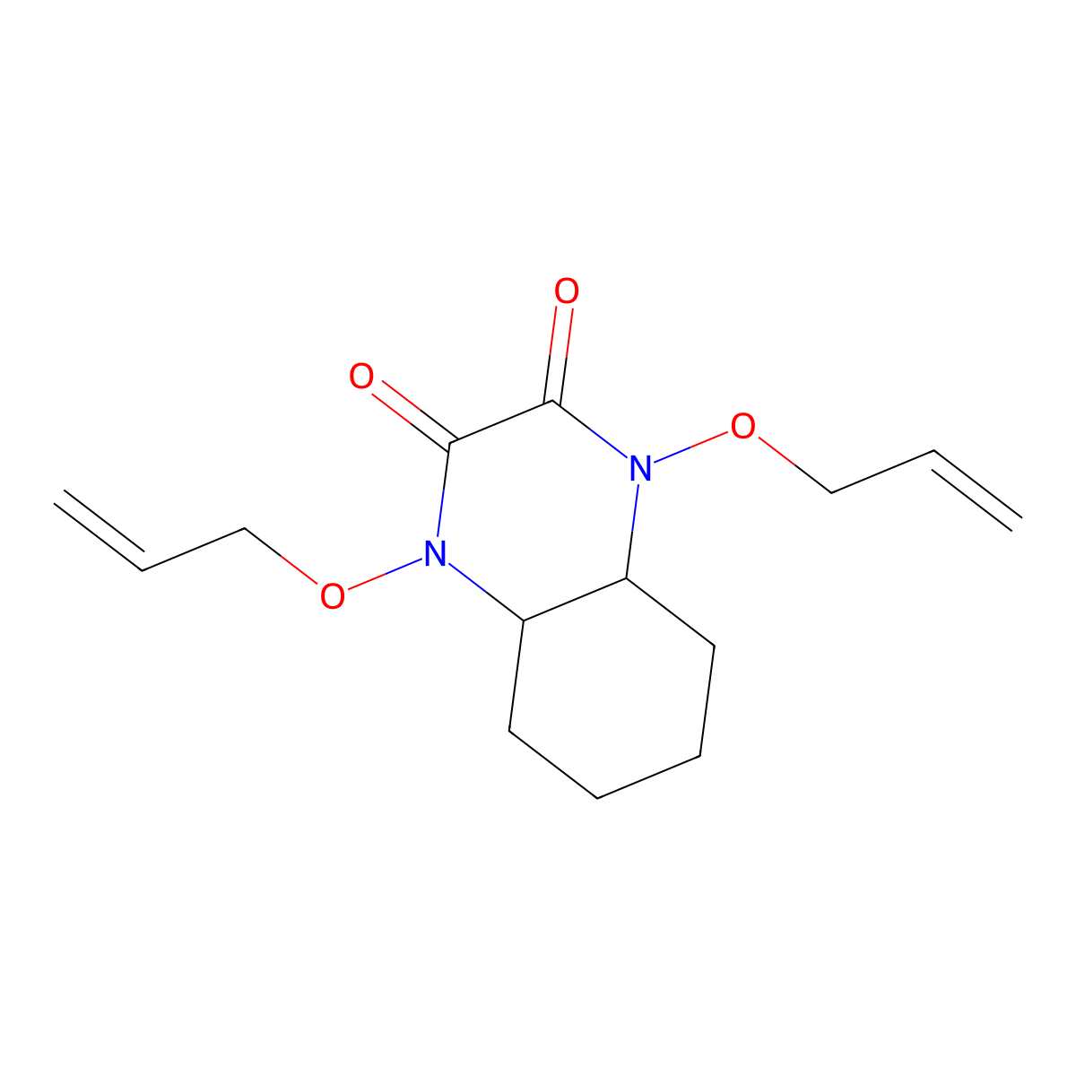 Cis-5,6-tetramethylen-1,4-diallyloxypiperazine-2,3-dione molecular structure, CAS 319427-18-4