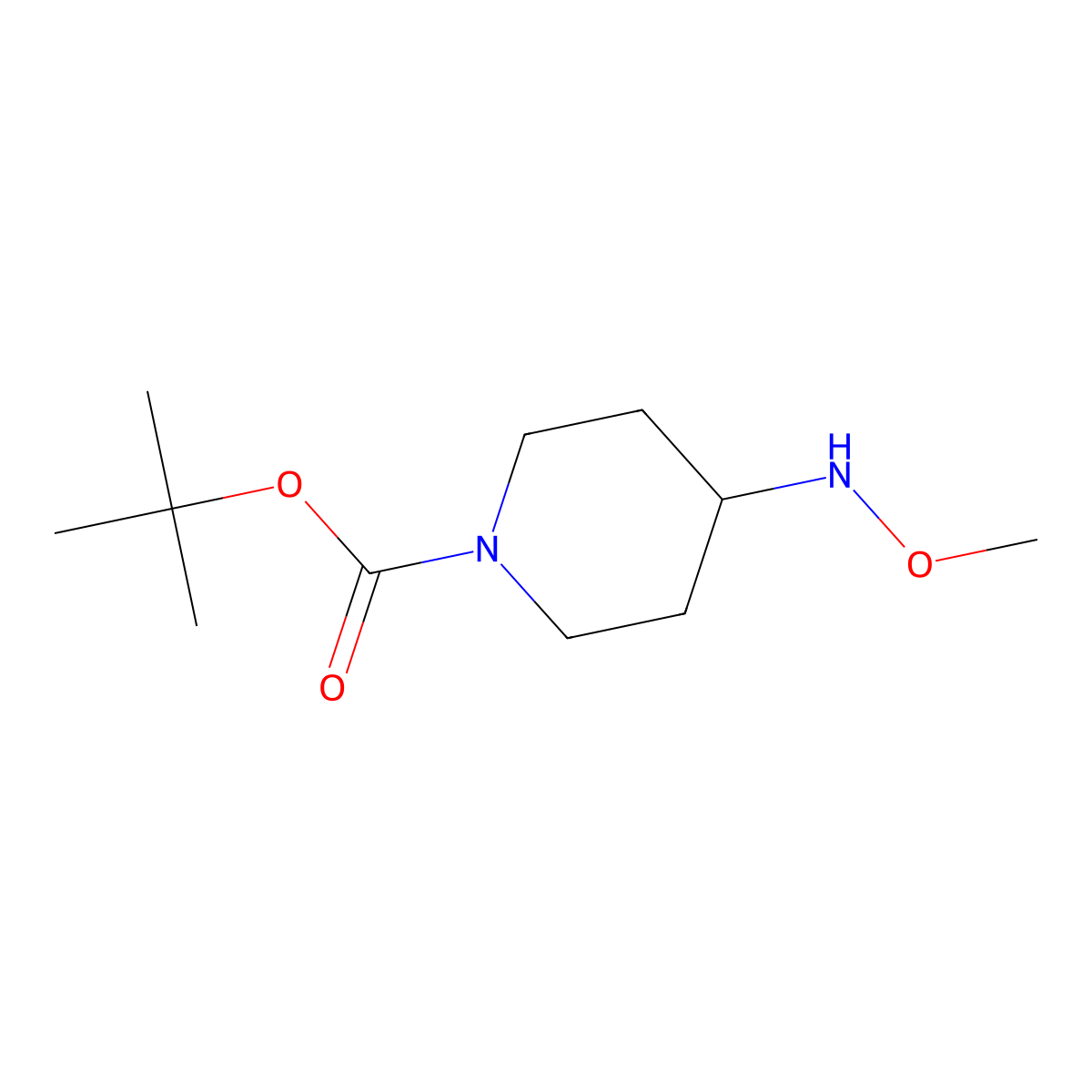 Tert-butyl 4-(methoxyamino)piperidine-1-carboxylate molecular structure, CAS 319427-79-7