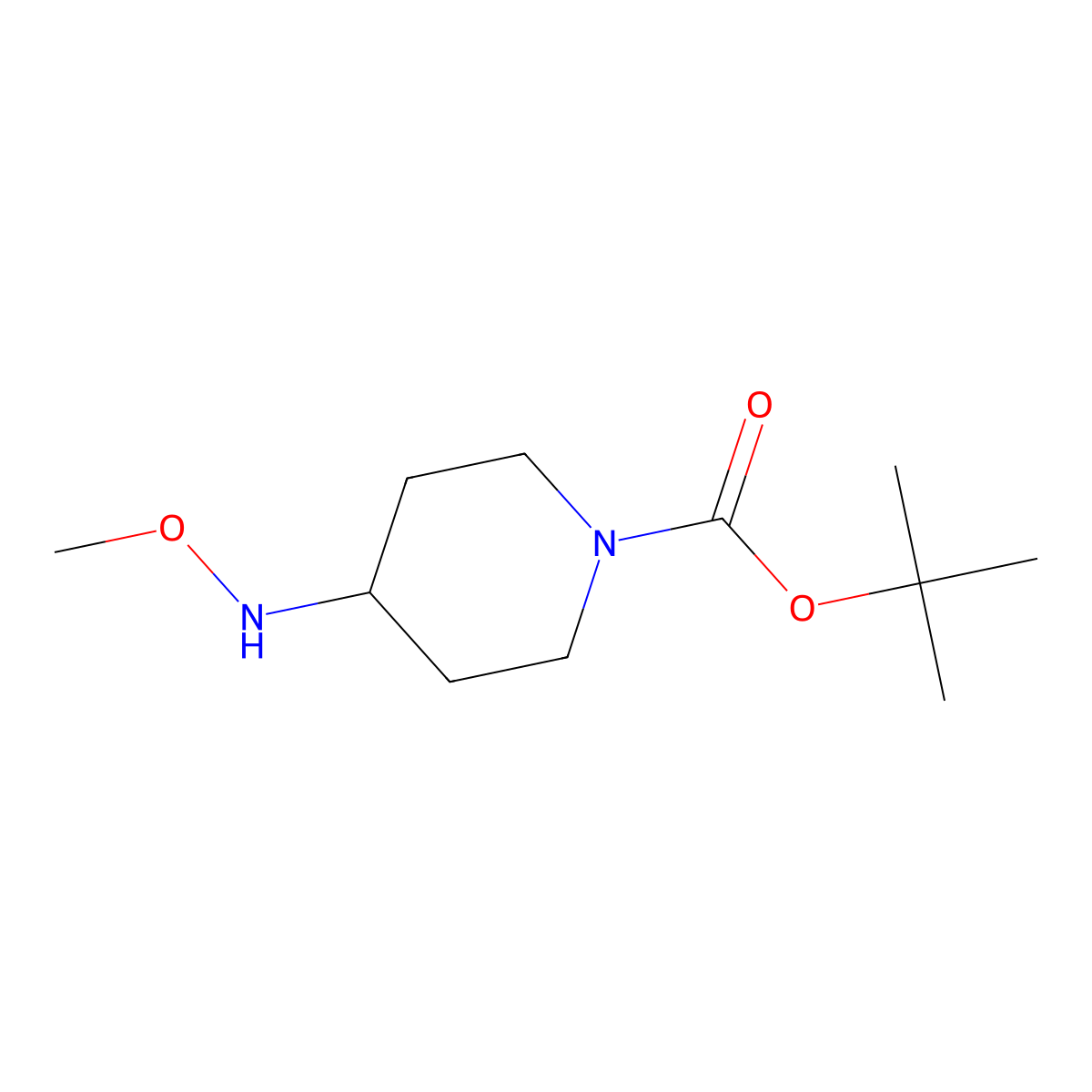 Tert-butyl 4-(methoxyamino)piperidine-1-carboxylate molecular structure, CAS 319427-79-7