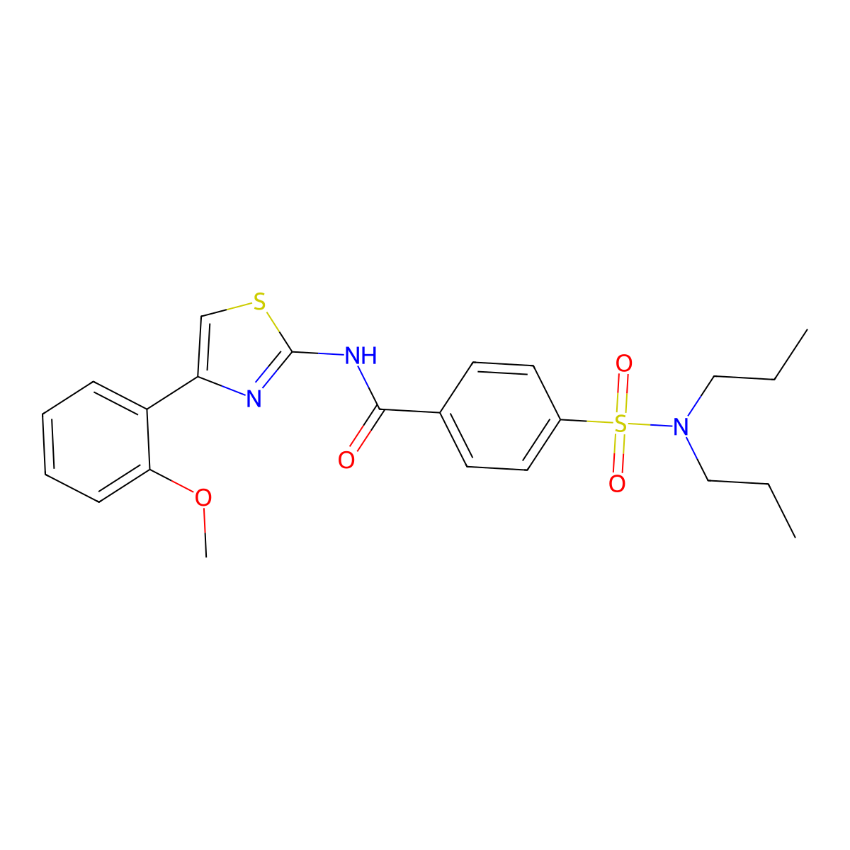 4-(dipropylsulfamoyl)-N-[4-(2-methoxyphenyl)-1,3-thiazol-2-yl]benzamide molecular structure, CAS 319428-47-2