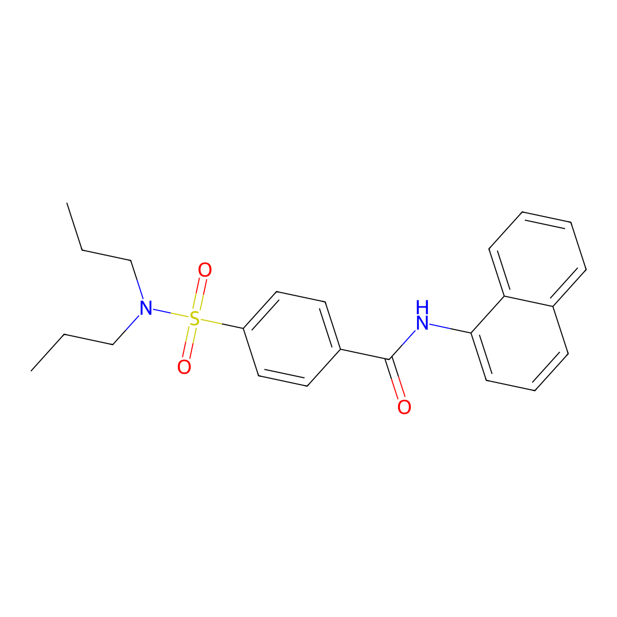 4-(N,N-dipropylsulfamoyl)-N-(naphthalen-1-yl)benzamide molecular structure, CAS 319428-49-4