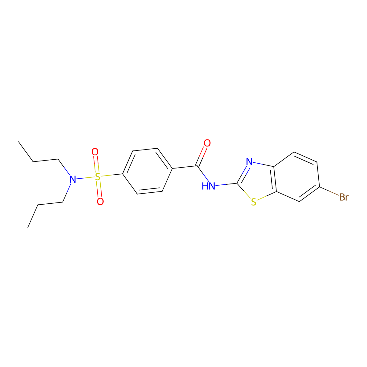 N-(6-bromo-1,3-benzothiazol-2-yl)-4-(dipropylsulfamoyl)benzamide molecular structure, CAS 319428-50-7