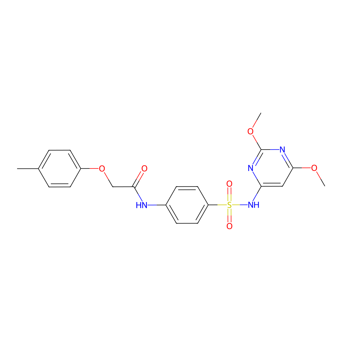 N-{4-[(2,6-dimethoxypyrimidin-4-yl)sulfamoyl]phenyl}-2-(4-methylphenoxy)acetamide molecular structure, CAS 319428-59-6