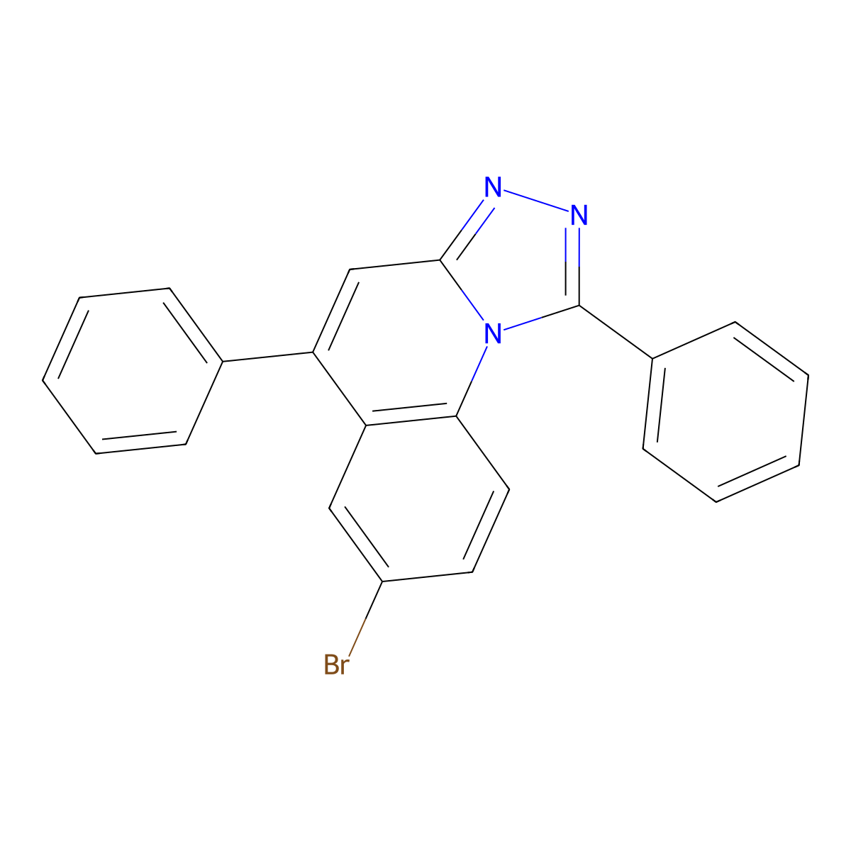 7-Bromo-1,5-diphenyl-[1,2,4]triazolo[4,3-a]quinoline molecular structure, CAS 319428-63-2