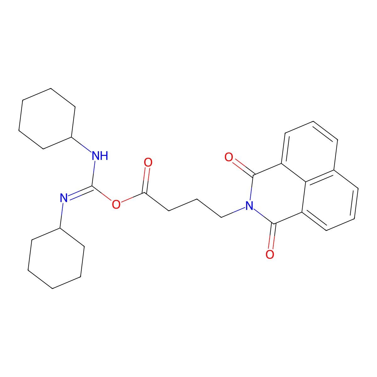 (N,N'-dicyclohexylcarbamimidoyl) 4-(1,3-dioxobenzo[de]isoquinolin-2-yl)butanoate molecular structure, CAS 319428-68-7