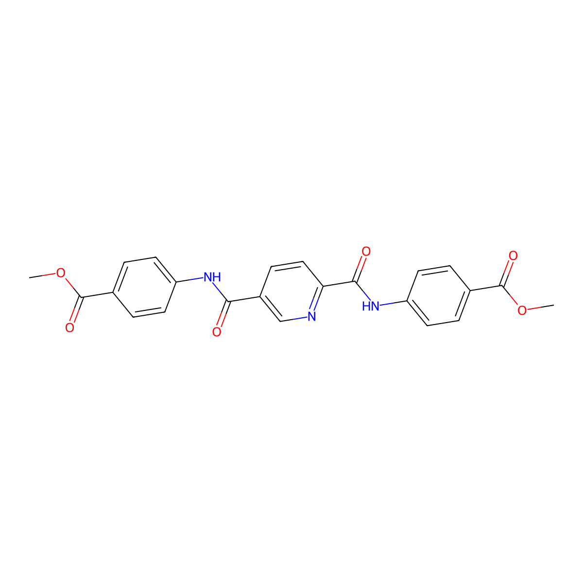 Methyl 4-[[6-[(4-methoxycarbonylphenyl)carbamoyl]pyridine-3-carbonyl]amino]benzoate molecular structure, CAS 319428-81-4