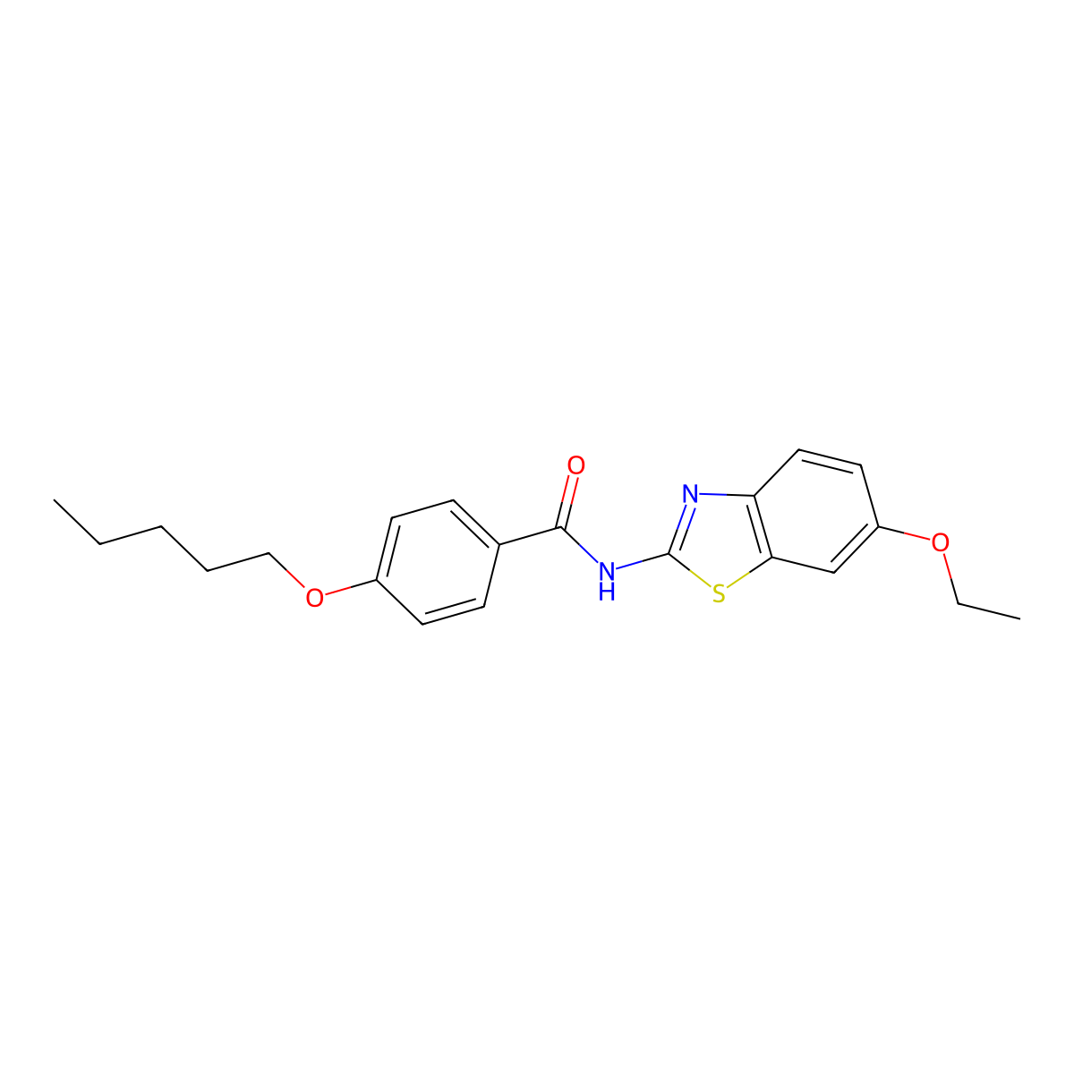 N-(6-ethoxybenzo[d]thiazol-2-yl)-4-(pentyloxy)benzamide molecular structure, CAS 319429-09-9