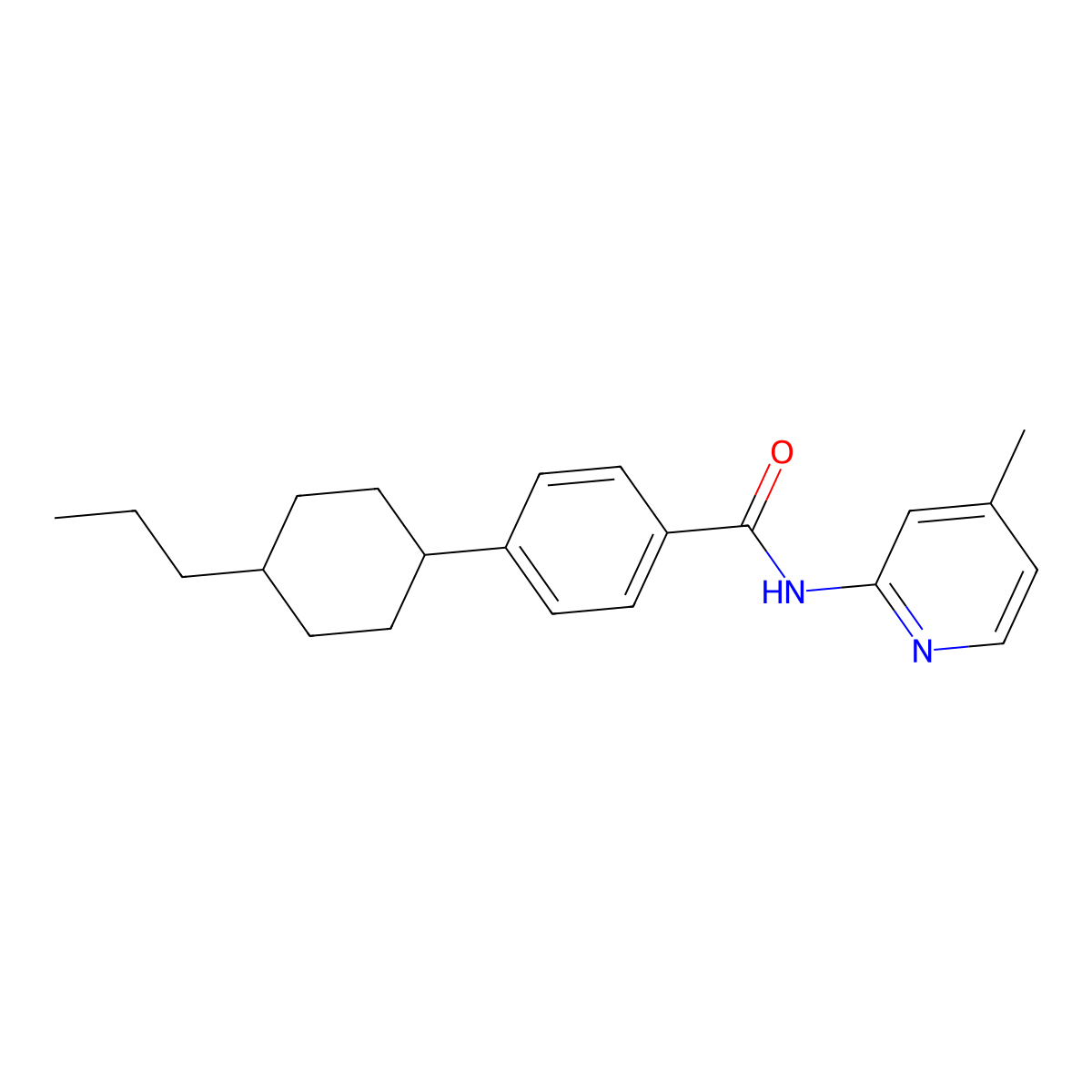 N-(4-methylpyridin-2-yl)-4-(4-propylcyclohexyl)benzamide molecular structure, CAS 319430-56-3