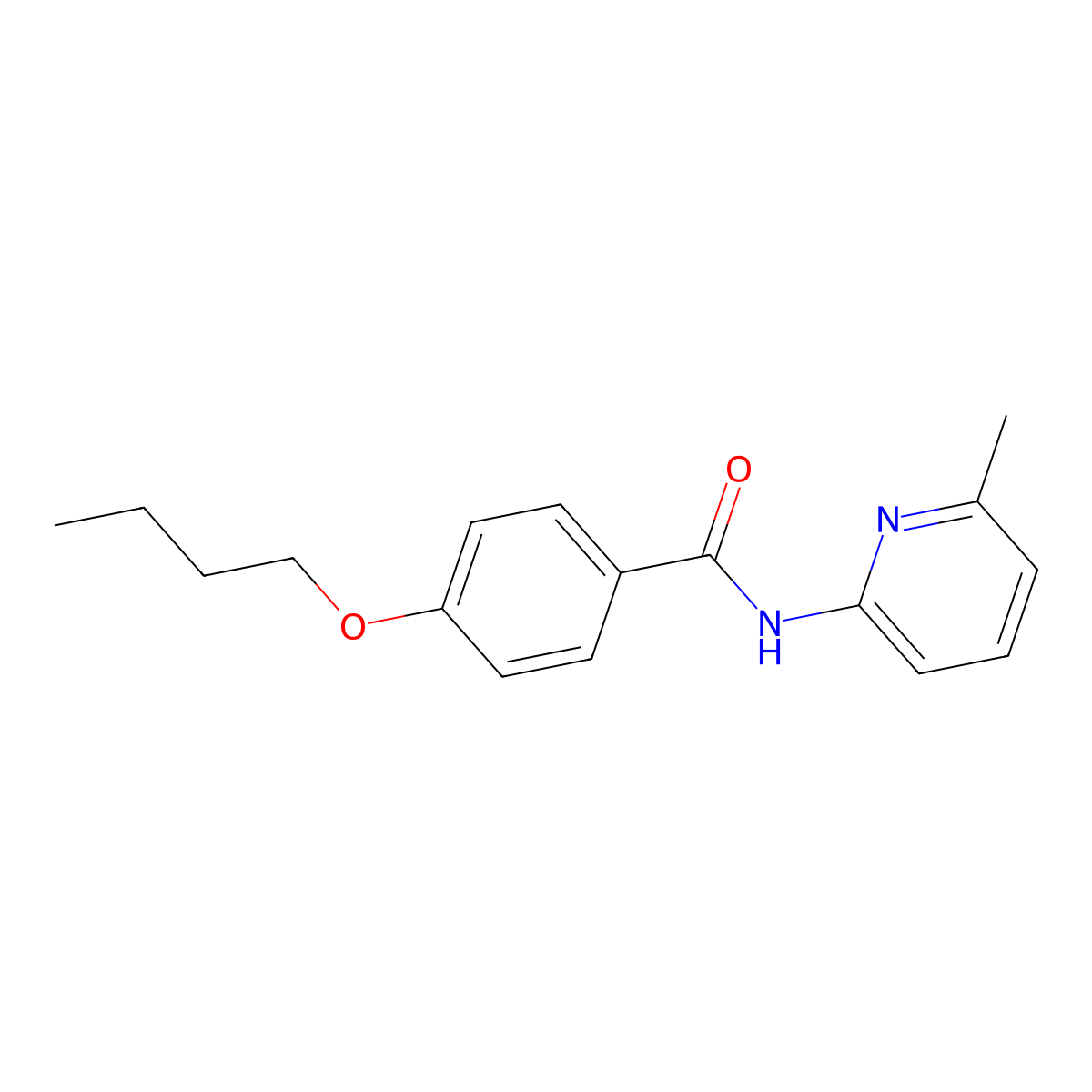 4-butoxy-N-(6-methylpyridin-2-yl)benzamide molecular structure, CAS 319430-58-5