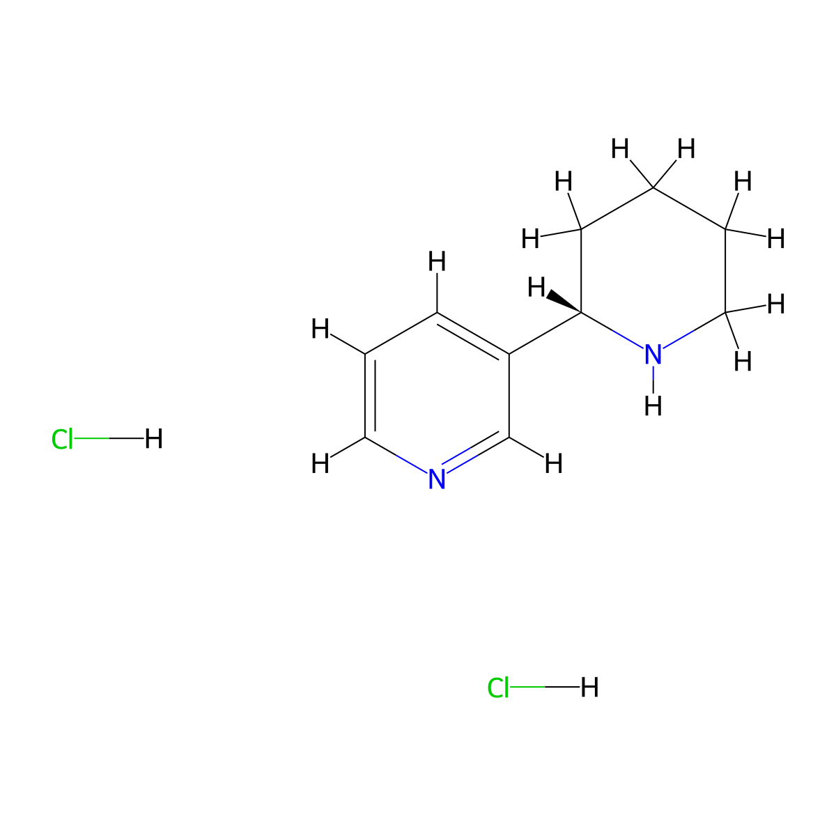 Anabasine dihydrochloride molecular structure, CAS 31945-06-9