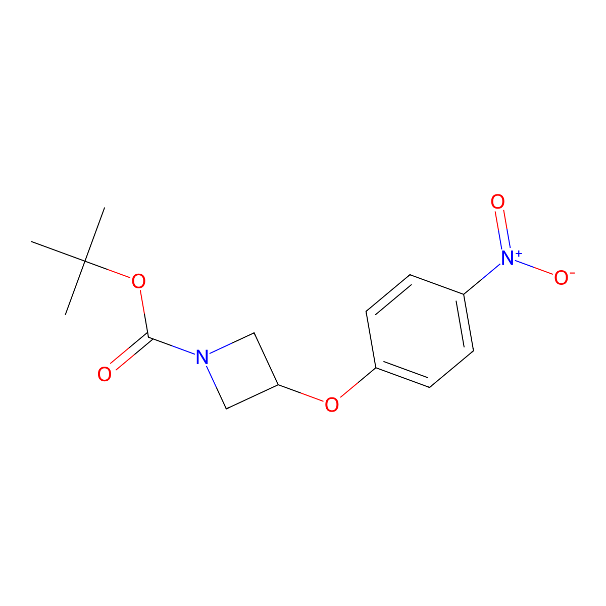 Tert-butyl 3-(4-nitrophenoxy)azetidine-1-carboxylate molecular structure, CAS 319451-51-9