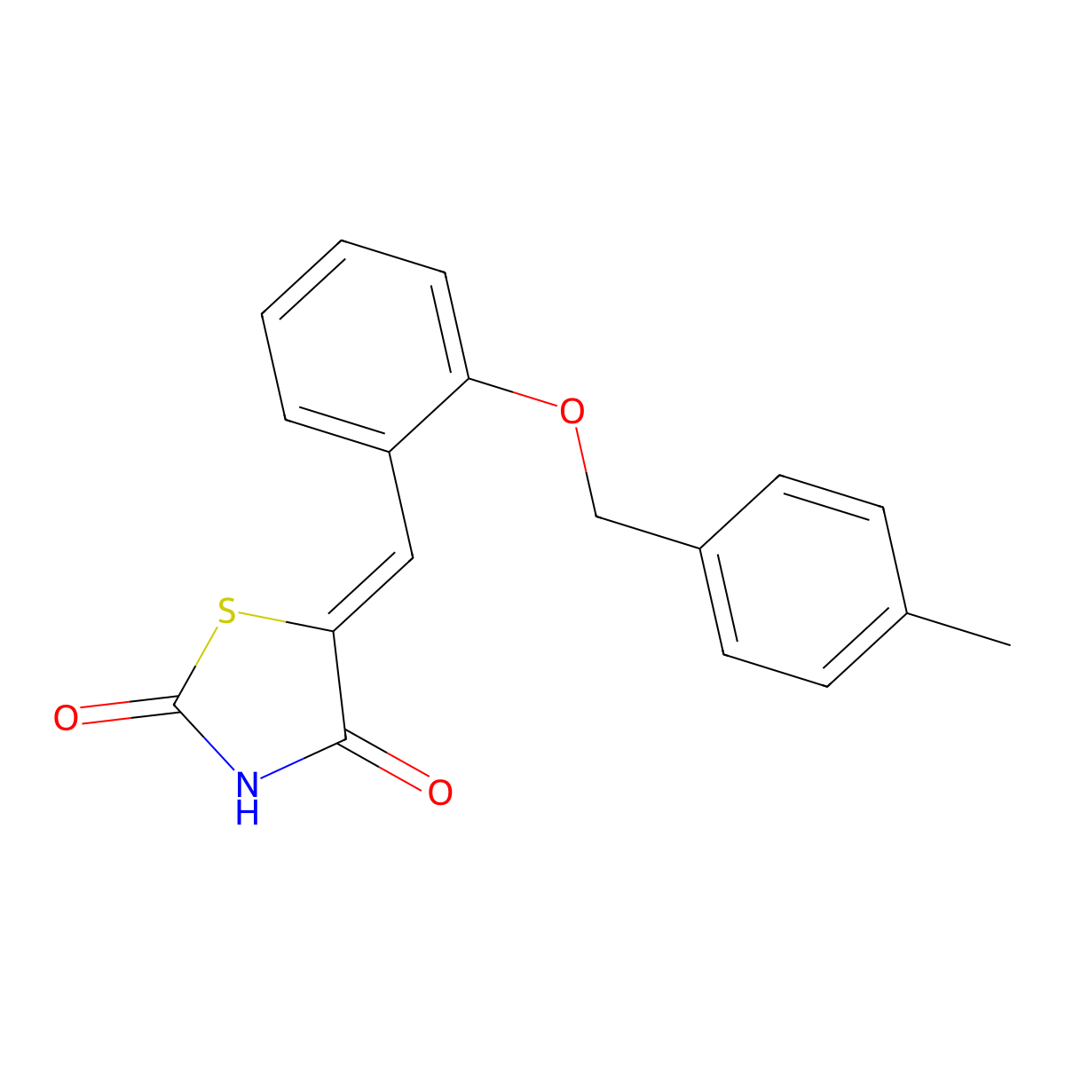 5-[[2-[(4-Methylphenyl)methoxy]phenyl]methylene]-2,4-thiazolidinedione molecular structure, CAS 319452-63-6