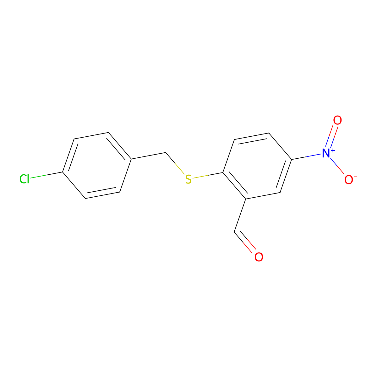 2-[(4-Chlorobenzyl)sulfanyl]-5-nitrobenzenecarbaldehyde molecular structure, CAS 319454-75-6