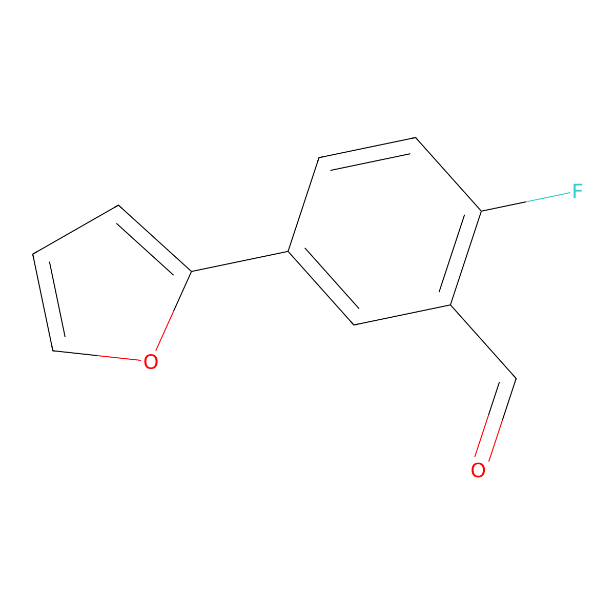 2-Fluoro-5-(furan-2-yl)benzaldehyde molecular structure, CAS 319454-79-0